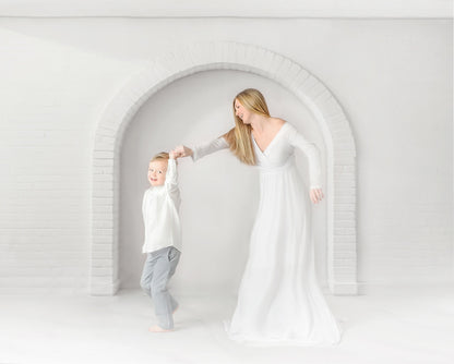 White Brick Alcove - White Floor - With Sweep Option