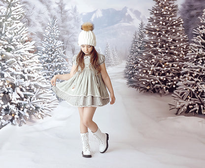 Snowy Mountain Tree Farm Path - with Sweep Option