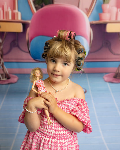 Stacie's Salon - Blue - With Sweep Option