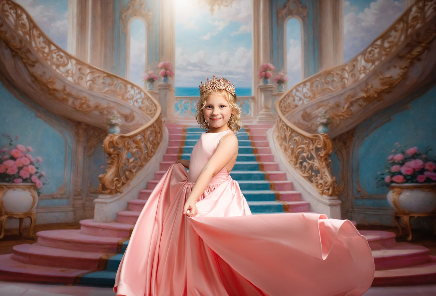 Enchanting Pastel Staircase - With Sweep Option