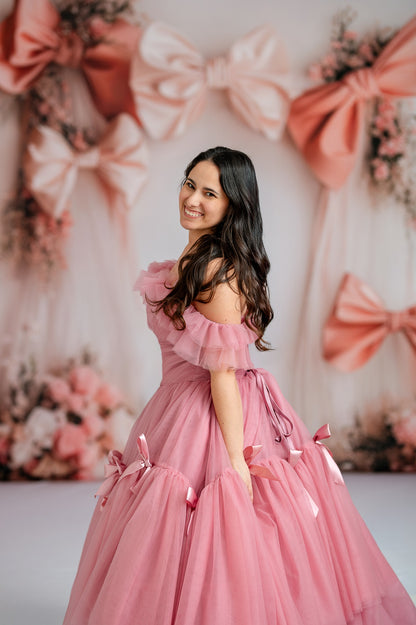 Bowtied Blush - With Sweep Option