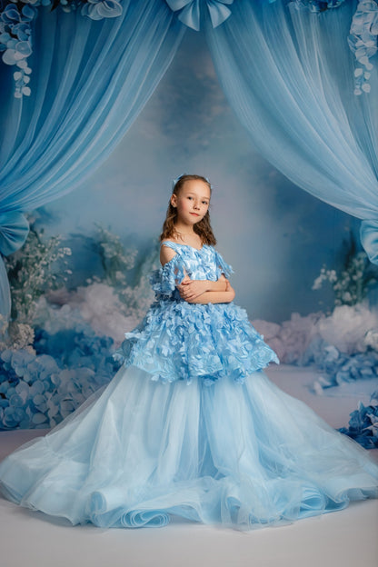 Little Bow Blue - With Sweep Option