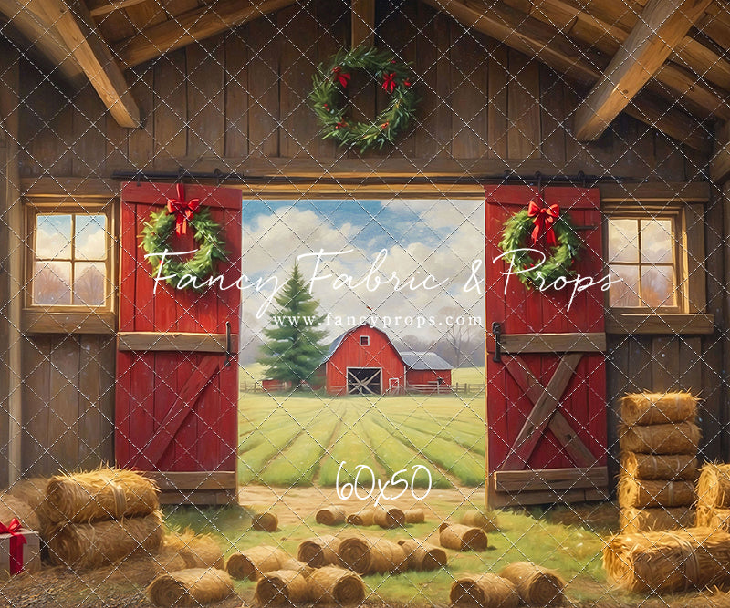 Red Barn Yuletide - Dirt Floor - with Sweep Option