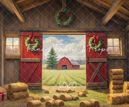 Red Barn Yuletide - Dirt Floor - with Sweep Option