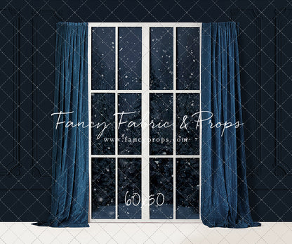 True Blue Christmas Window