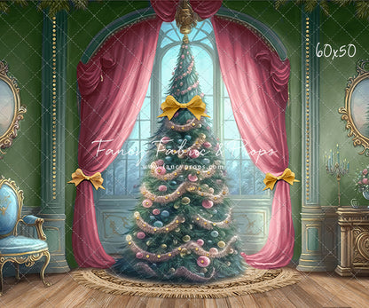 Christmas Wishes - Green With Wood Floor - with Sweep Option