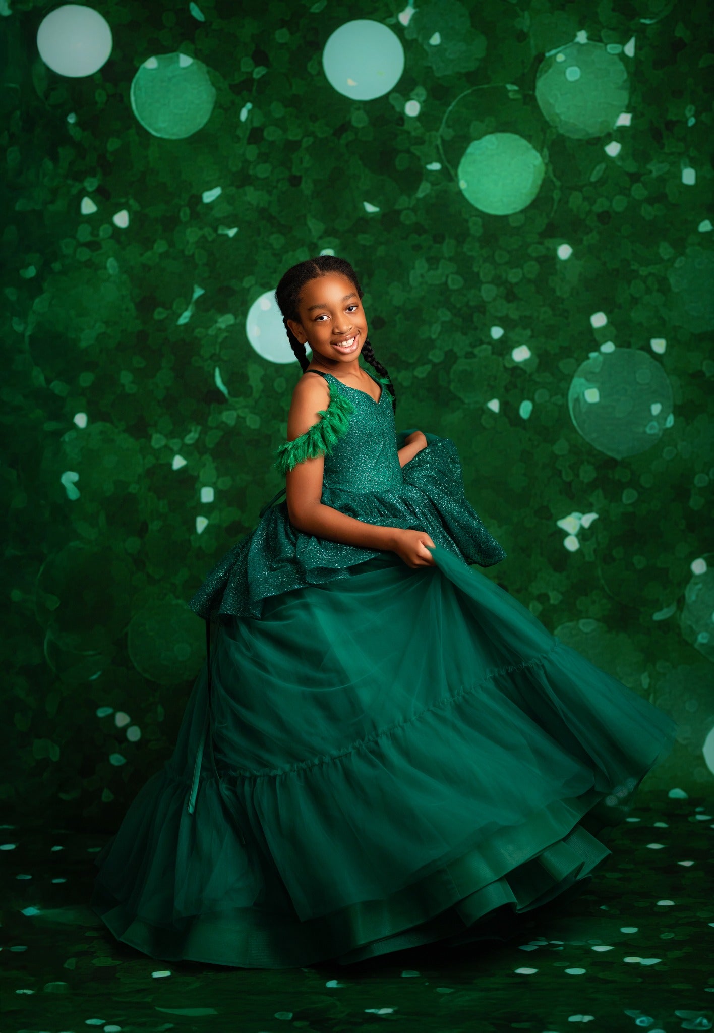 Bright Emerald Bokeh