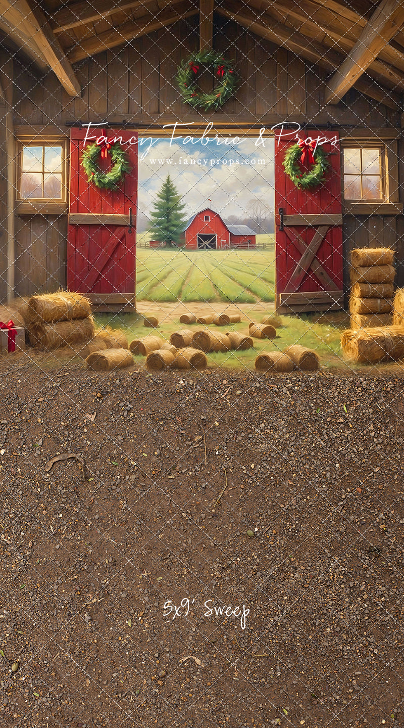 Red Barn Yuletide - Dirt Floor - with Sweep Option