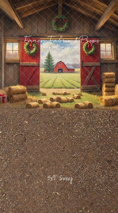 Red Barn Yuletide - Dirt Floor - with Sweep Option