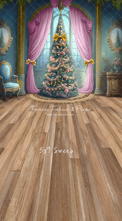 Christmas Wishes - Blue With Wood Floor - with Sweep Option