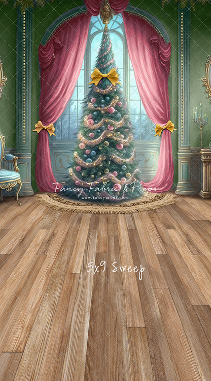 Christmas Wishes - Green With Wood Floor - with Sweep Option