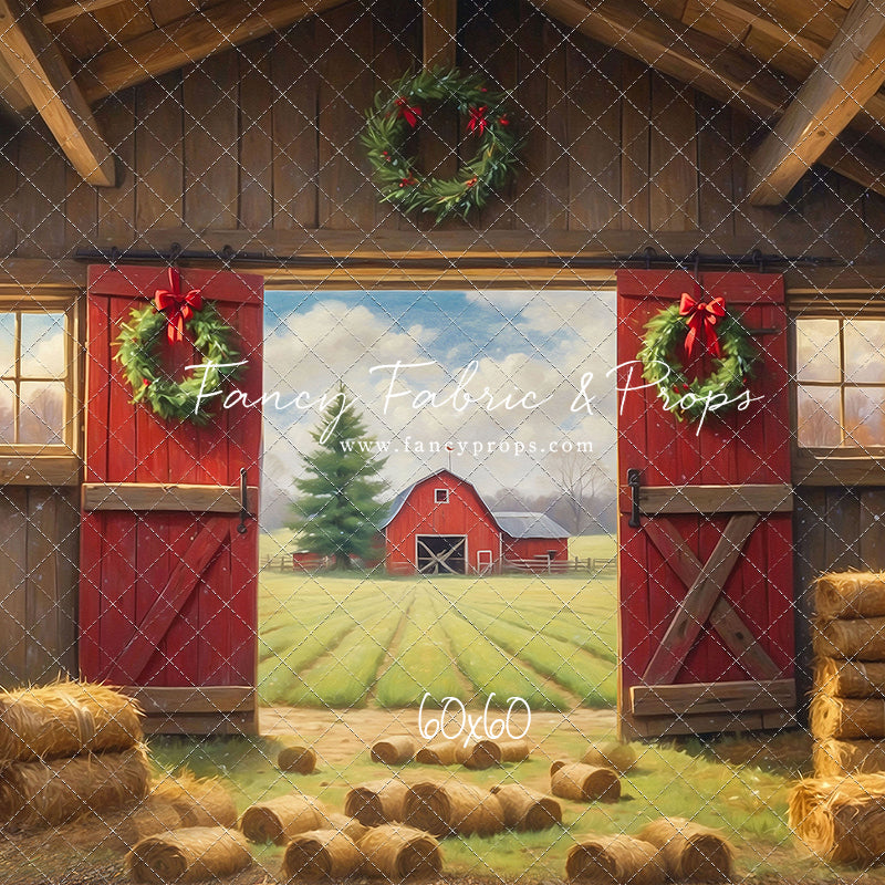 Red Barn Yuletide - Dirt Floor - with Sweep Option