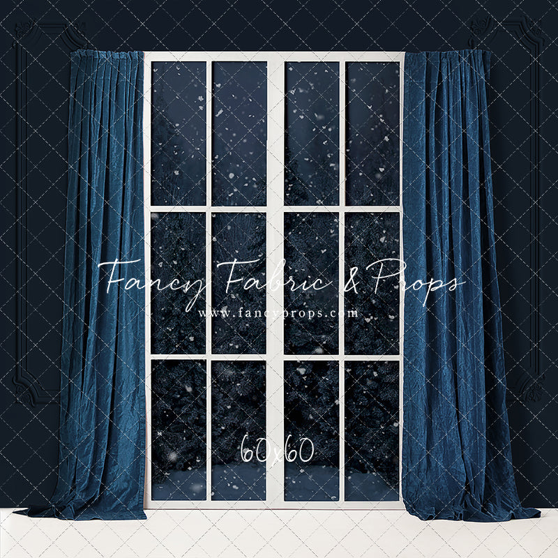 True Blue Christmas Window