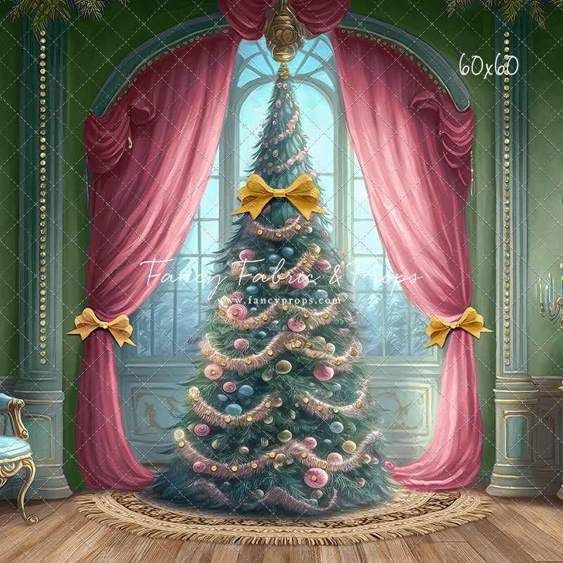 Christmas Wishes - Green With Wood Floor - with Sweep Option