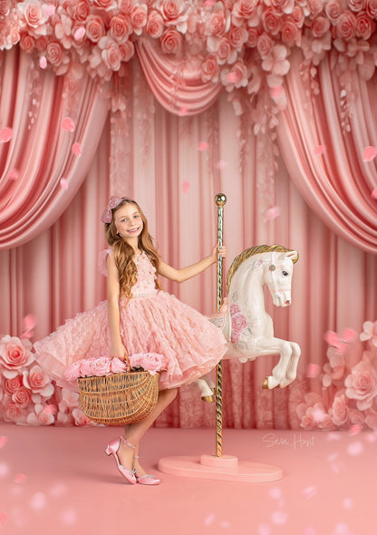 Rosy Vienna Drapes - With Sweep Option