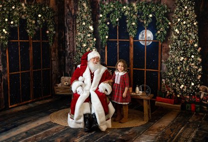 Rustic Winter Garland Window