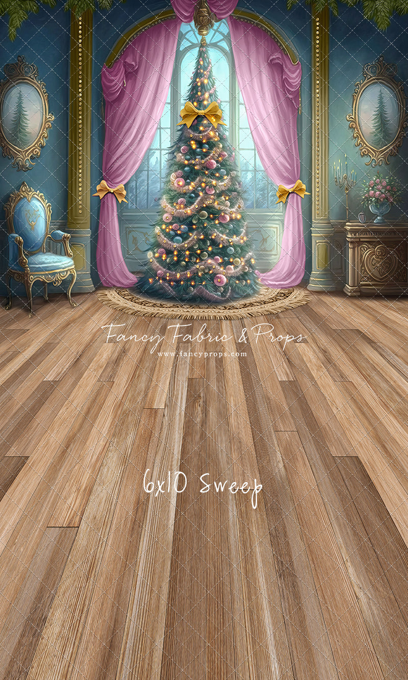 Christmas Wishes - Blue With Wood Floor - with Sweep Option