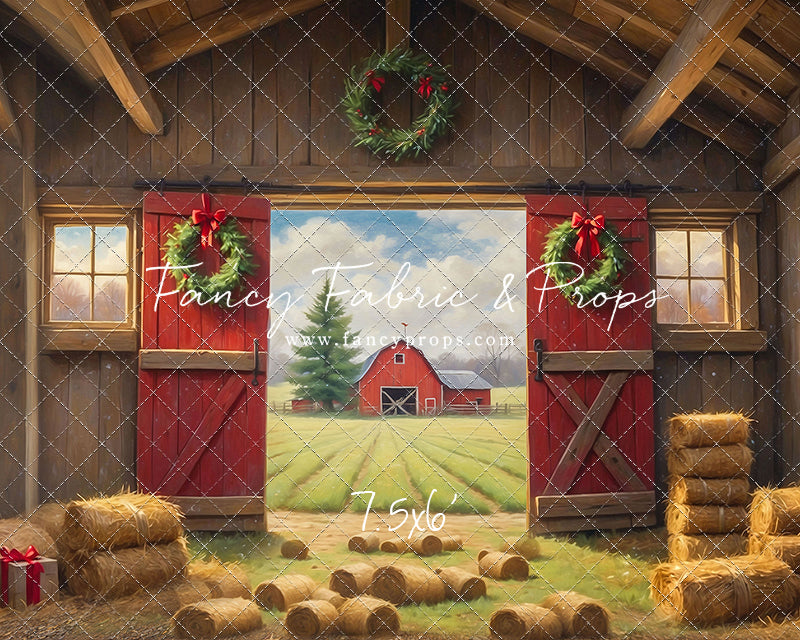 Red Barn Yuletide - Dirt Floor - with Sweep Option