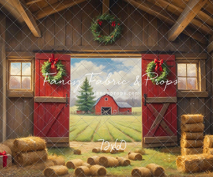 Red Barn Yuletide - Dirt Floor - with Sweep Option