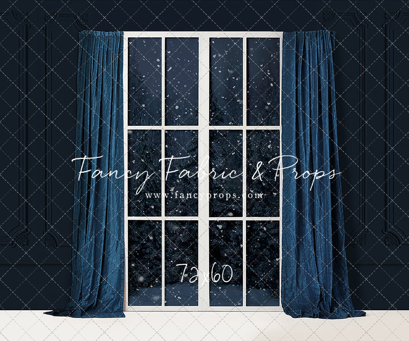 True Blue Christmas Window