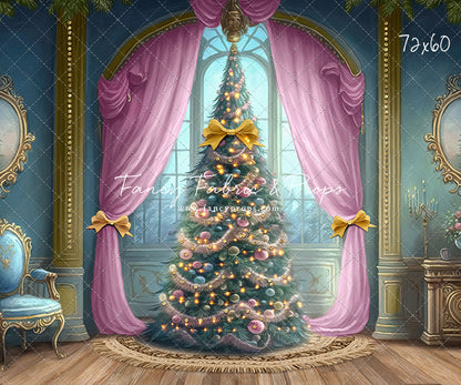 Christmas Wishes - Blue With Wood Floor - with Sweep Option
