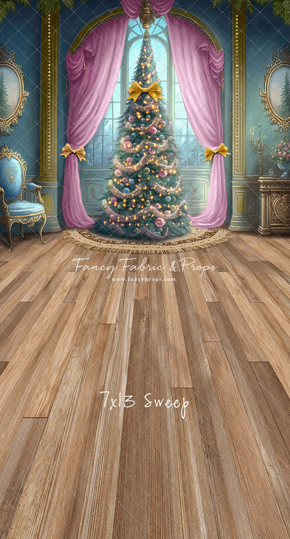 Christmas Wishes - Blue With Wood Floor - with Sweep Option