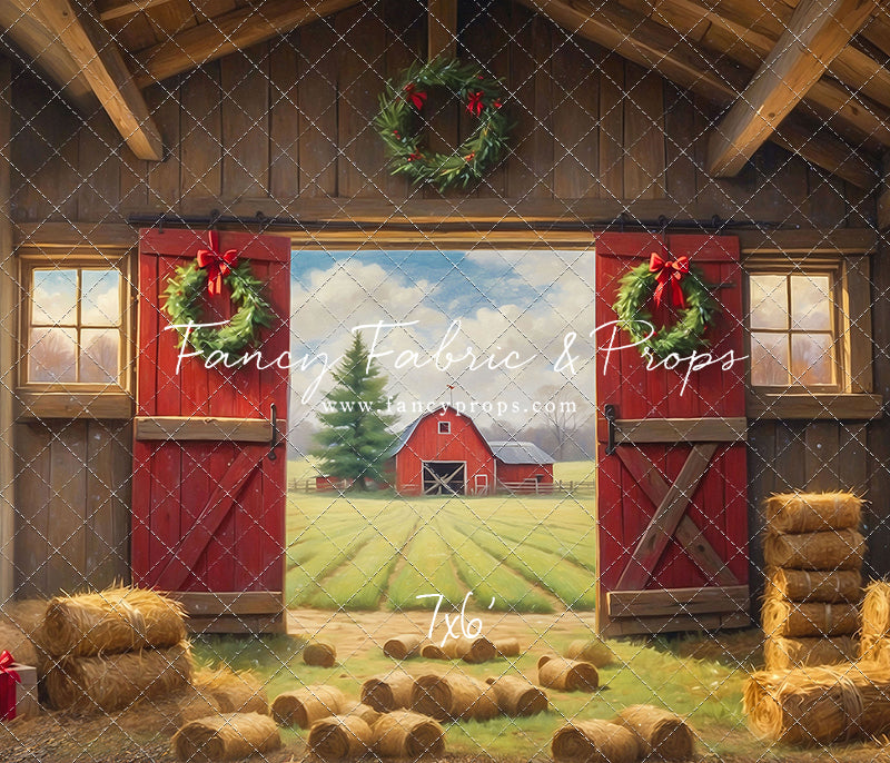 Red Barn Yuletide - Dirt Floor - with Sweep Option