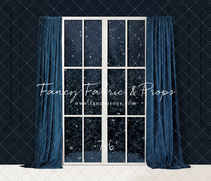 True Blue Christmas Window