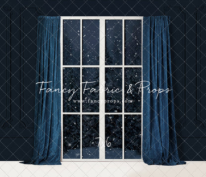 True Blue Christmas Window