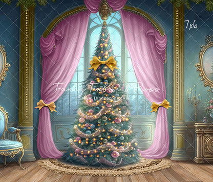 Christmas Wishes - Blue With Wood Floor - with Sweep Option