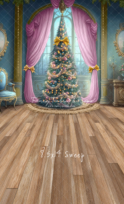 Christmas Wishes - Blue With Wood Floor - with Sweep Option