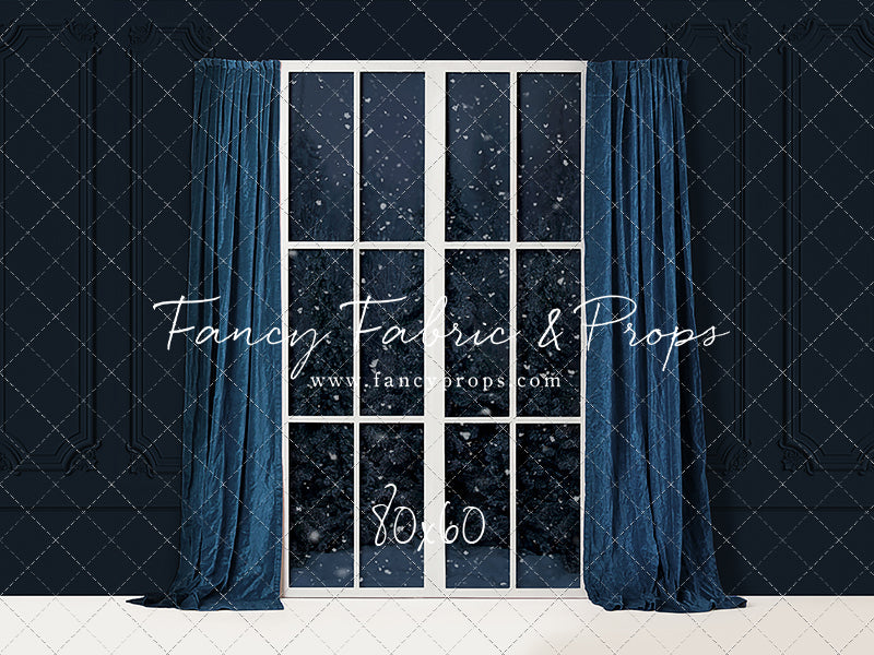 True Blue Christmas Window