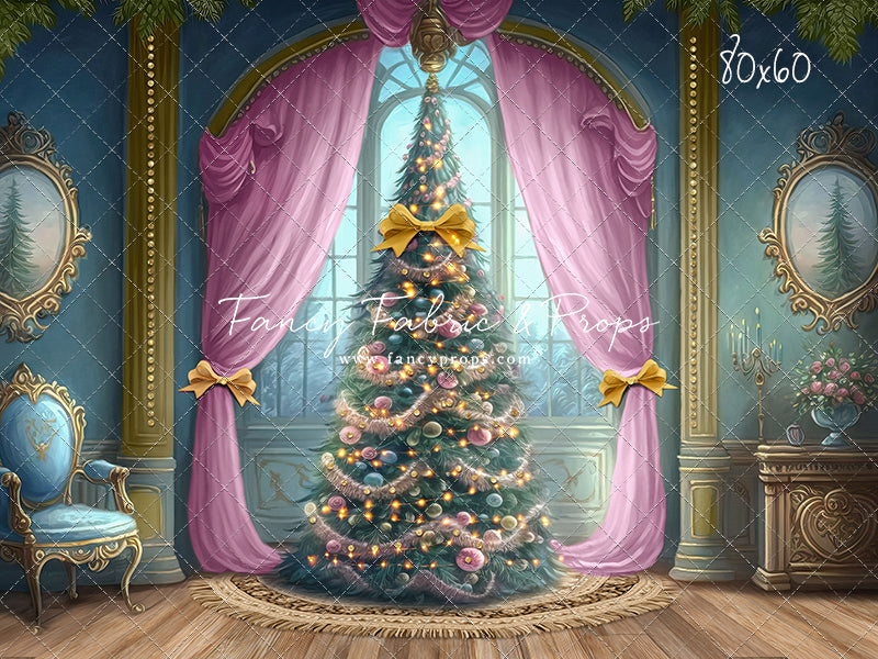 Christmas Wishes - Blue With Wood Floor - with Sweep Option
