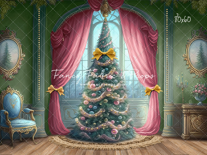 Christmas Wishes - Green With Wood Floor - with Sweep Option