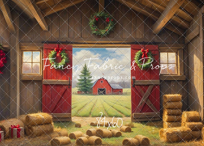 Red Barn Yuletide - Dirt Floor - with Sweep Option