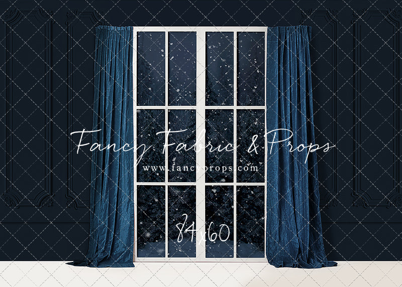 True Blue Christmas Window