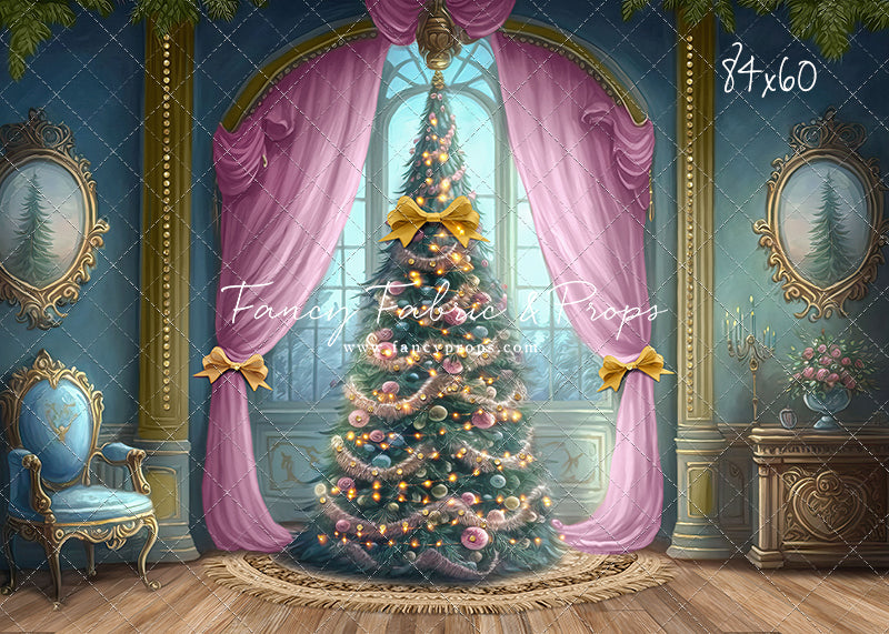 Christmas Wishes - Blue With Wood Floor - with Sweep Option