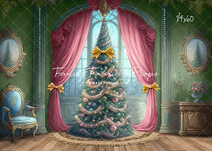 Christmas Wishes - Green With Wood Floor - with Sweep Option