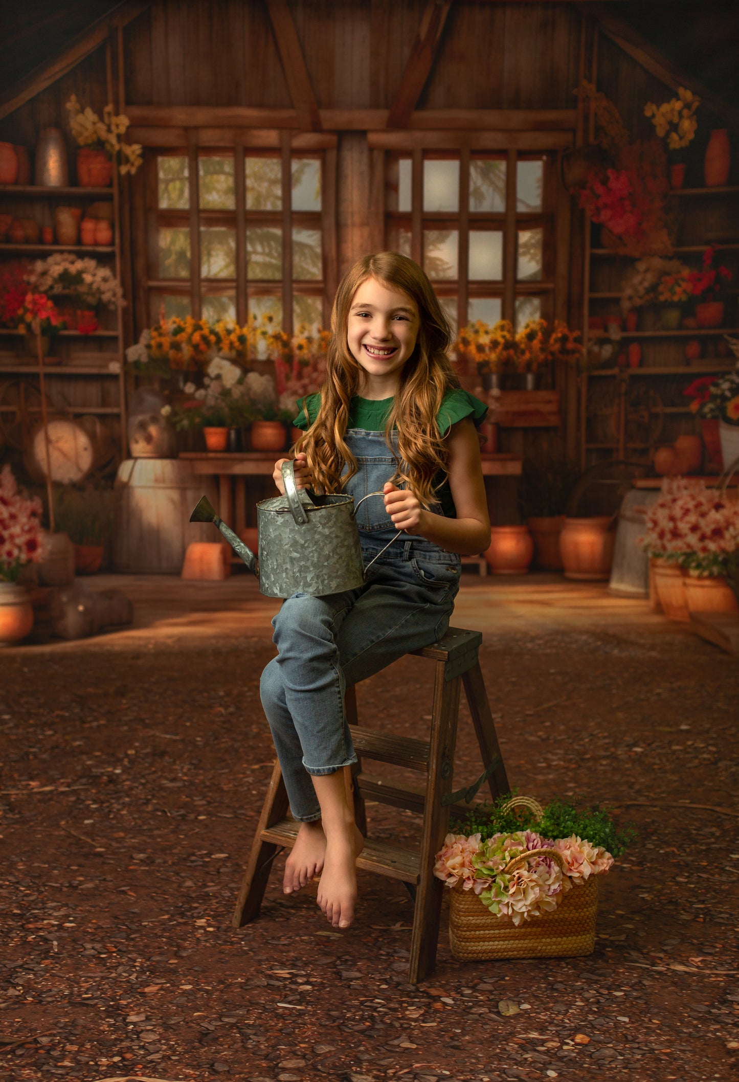 Rustic Greenhouse Blooms - With Sweep Option