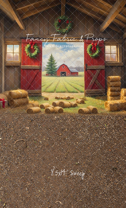 Red Barn Yuletide - Dirt Floor - with Sweep Option