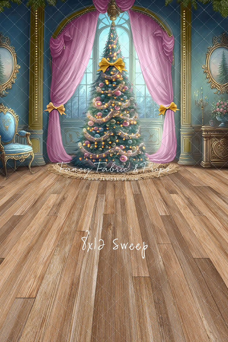 Christmas Wishes - Blue With Wood Floor - with Sweep Option