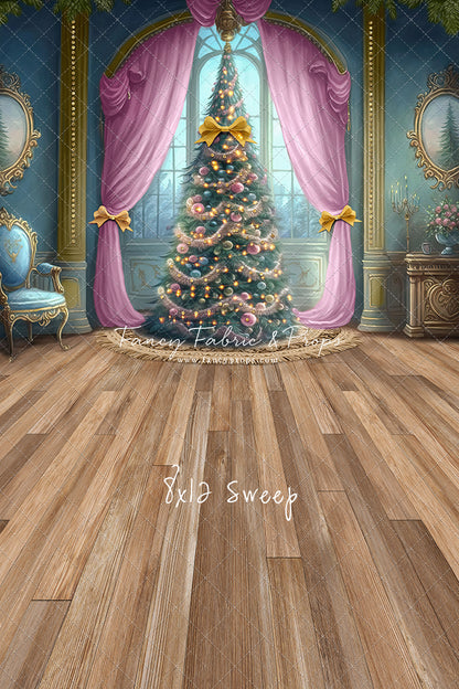 Christmas Wishes - Blue With Wood Floor - with Sweep Option