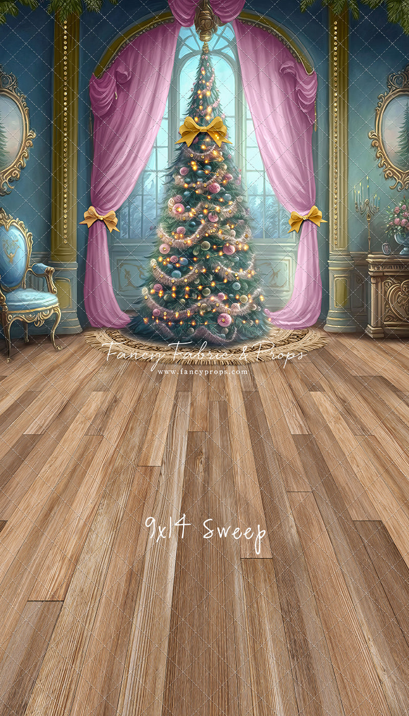 Christmas Wishes - Blue With Wood Floor - with Sweep Option