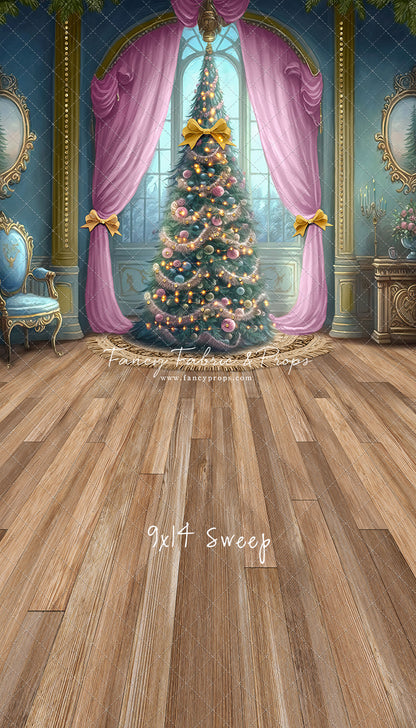 Christmas Wishes - Blue With Wood Floor - with Sweep Option