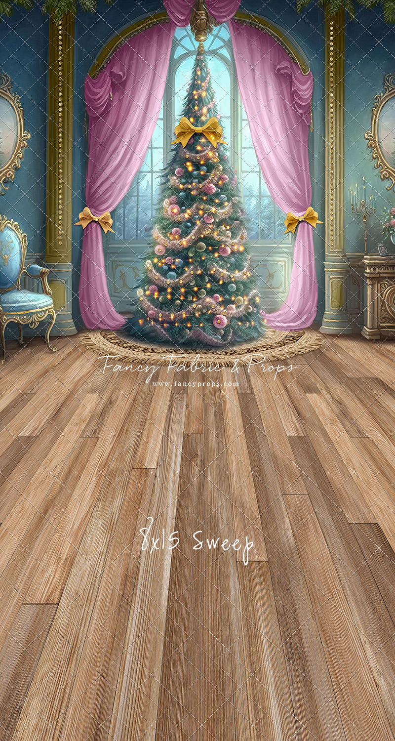 Christmas Wishes - Blue With Wood Floor - with Sweep Option