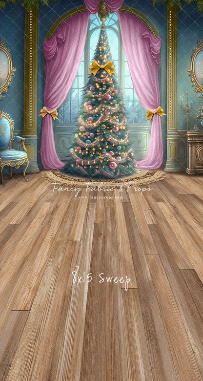 Christmas Wishes - Blue With Wood Floor - with Sweep Option