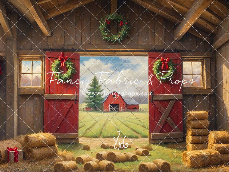 Red Barn Yuletide - Dirt Floor - with Sweep Option
