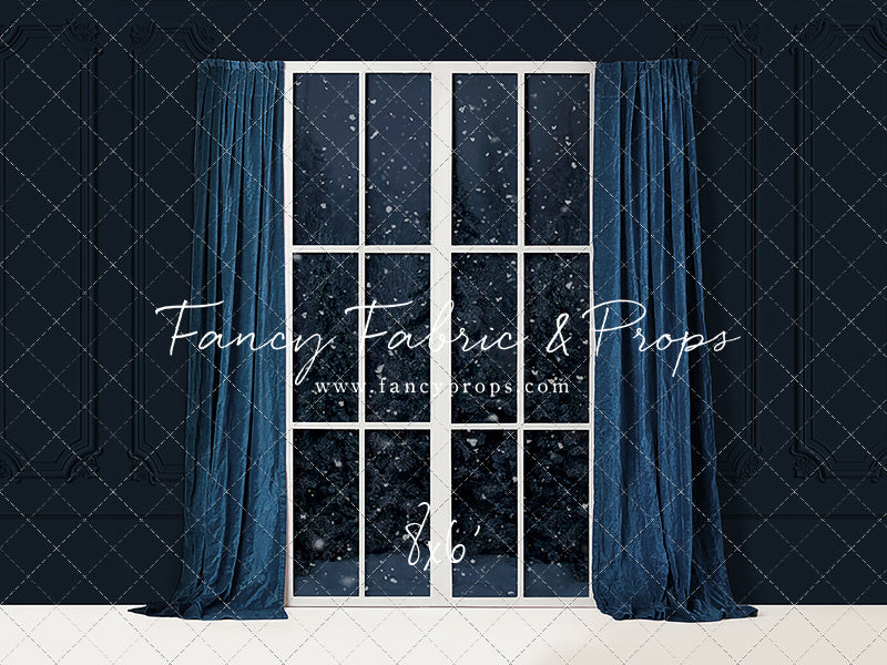 True Blue Christmas Window