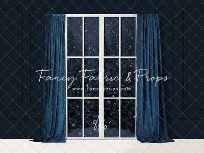 True Blue Christmas Window
