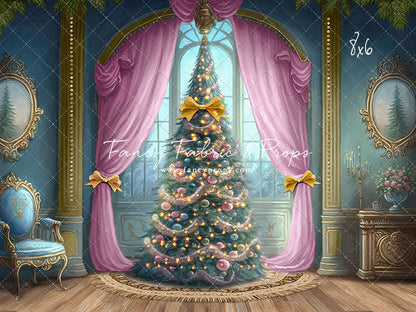 Christmas Wishes - Blue With Wood Floor - with Sweep Option